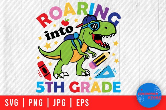 Roaring in 5th Grade T-Rex SVG Review